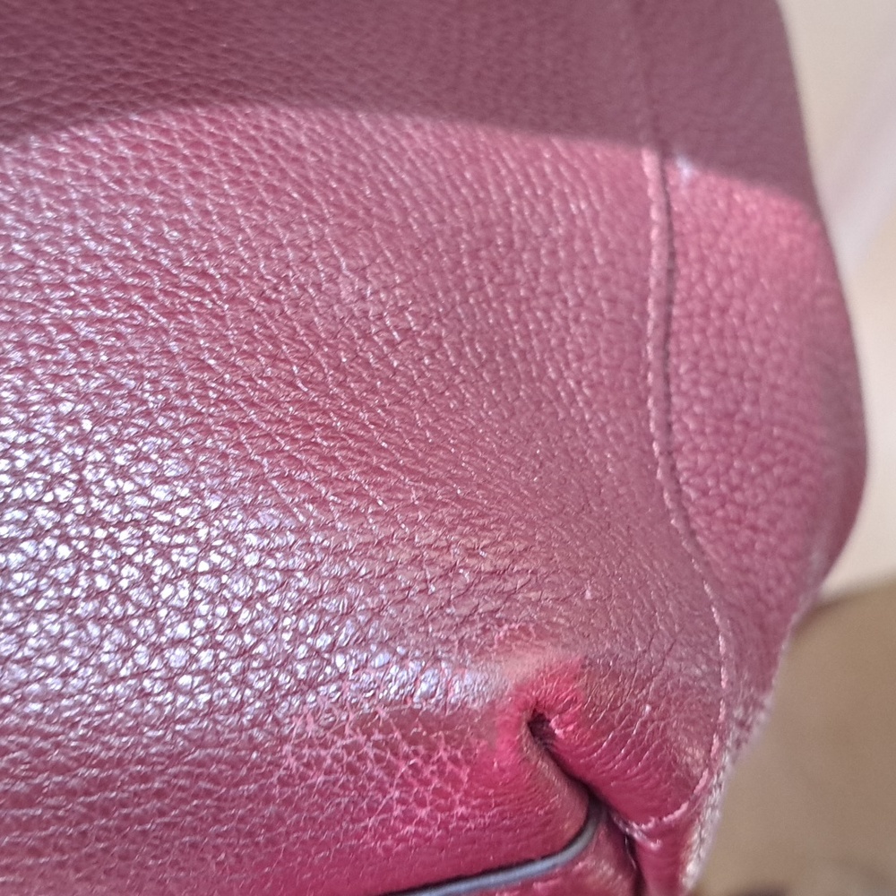 Michael Kors Burgundy/Merlot Pebble Leather Shoulder/Sat… - Picture 7 of 15